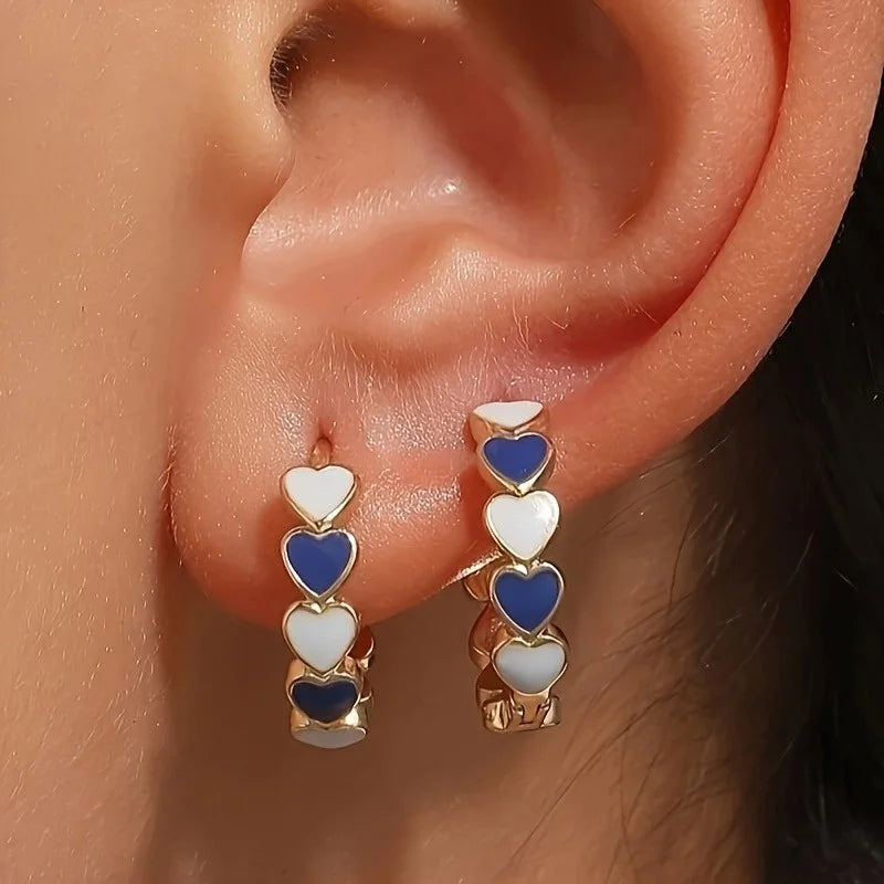 Heart Stainless Steel Earrings for Women Gold Color Hoop Earring Aesthetic Waterproof Ear Piercing Jewelry Accessories Wholesale.