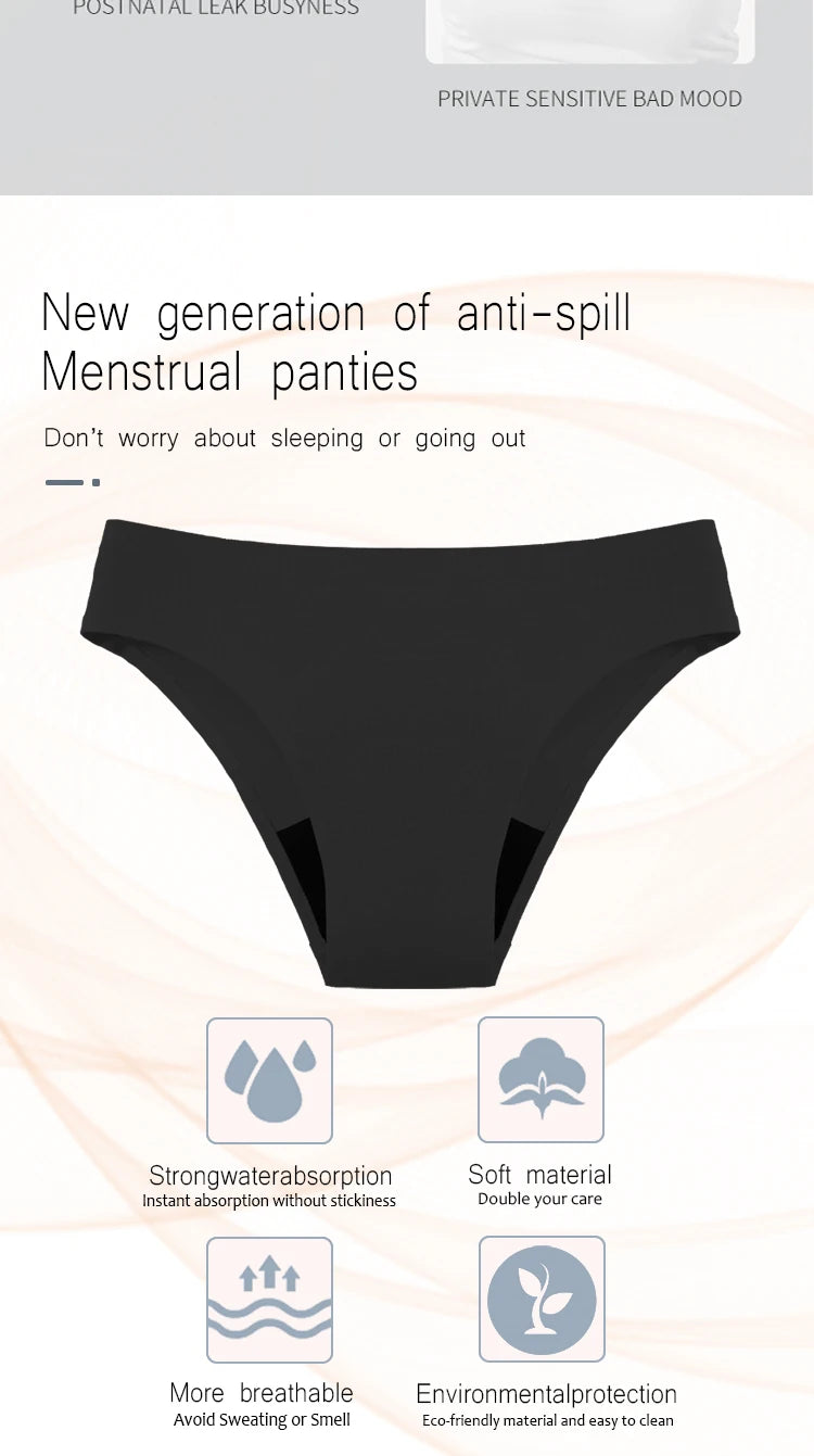 Seamless Swimwear Menstrual Panties 4-Layer Leakproof women's grooming pants Bikini Fast Absorption Summer Beachwear Period Swim.