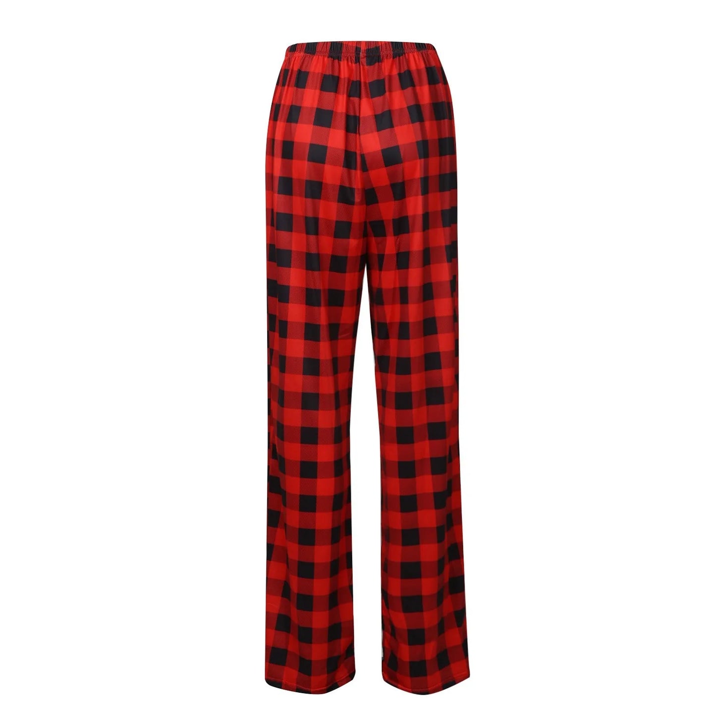 Frauen Weihnachten Pyjama Hosen Herbst Winter Plaid Gedruckt Hosen Mode Lässig Breite Bein Hosen Kleidung Streetwear