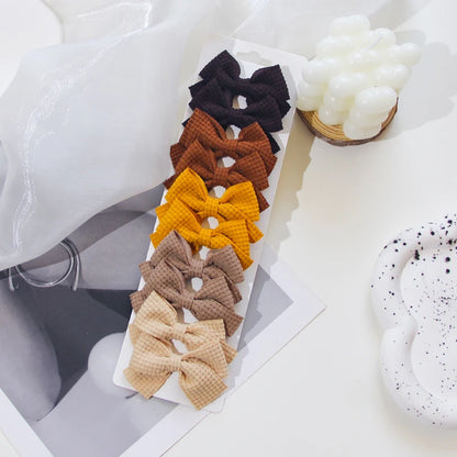 6/10Pcs/Set 2025 Fashion New Cute Ribbon Bowknot Hair Clips for Kids Handmade Baby Girls Hair Accessories.
