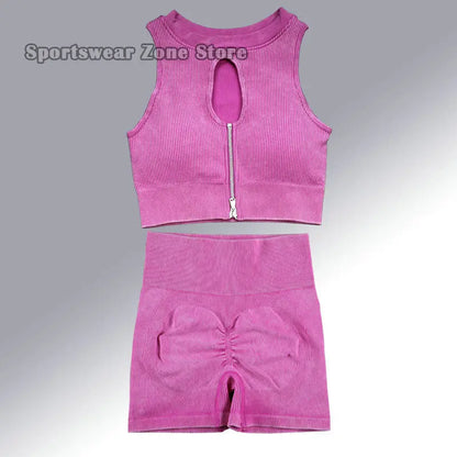 Yoga Suit High Waist Leggings Running Training Tights Sports Outfits Long Sleeve Crop Top Bra Seamless Fitenss Set Fitness Wear