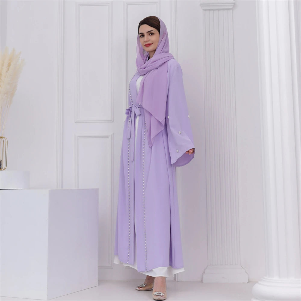 Ramadan Open Muslim Kimono Abaya Dubai Turkey Islam Arabic Abayas For Women Hijab Dress Kebaya Robe Femme Musulmane Kaftans.
