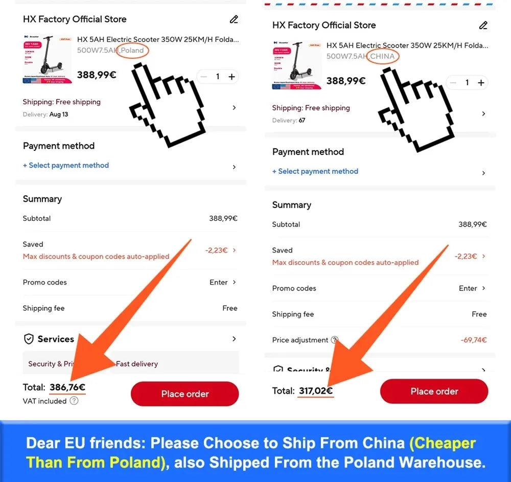 HX Electric scooter Foldable 7.5A 350W 25KM/H electric scooters 36V EScooters 5.5 Inch E Scooter For Adults.