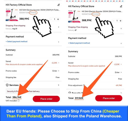 HX Foldable Electric scooter 7.5A 350W 25KM/H electric scooters 36V EScooters 5.5 Inch E Scooter For Adults.