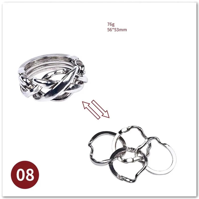 Classic IQ Metal Brain Magic Baffling Puzzles Game Toys for Children Adults Funny Gifts
