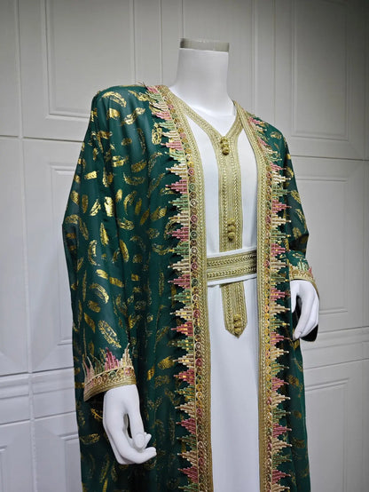 Eid Kimono Jalabiya Muslim Set Women Abaya Dubai Kaftan Morocco Caftan Kebaya Ramadan Dress Djellaba Islam Clothing Ramadan Robe