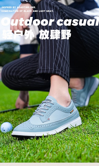 Fashion Men Golf Shoes Leather High-Quality Sports Shoes Non-Slip Waterproof Golf Professional Training Shoes Large Size 39-47.