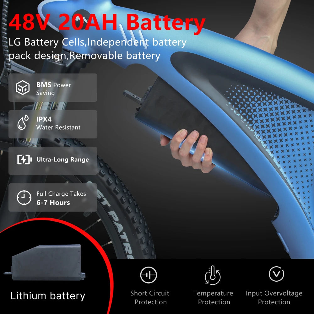 HX Q5 Ebikes 2000W Adults Electric Bike 57KM/H Electric Bicycle 27.5 Inch Removable battery Electric E Bikes Mountain Ebike.