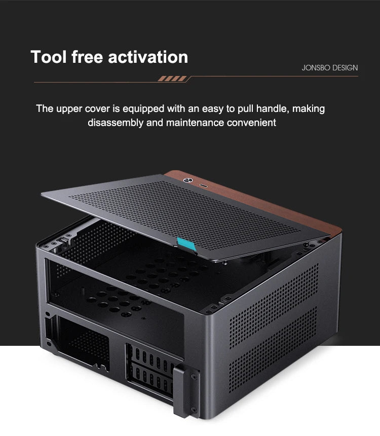JONSBO N10/NV10 MINI ITX Case Supports 1U FLEX Power Supply Aluminum Alloy Desktop Office Computer Case.