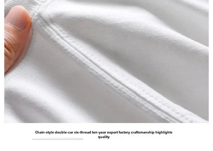 Spring Autumn 300g Heavy-duty Pure Cotton Long Sleeved  T-shirt FLoose White Top Thick Base Layer Underneath for Men and Women.