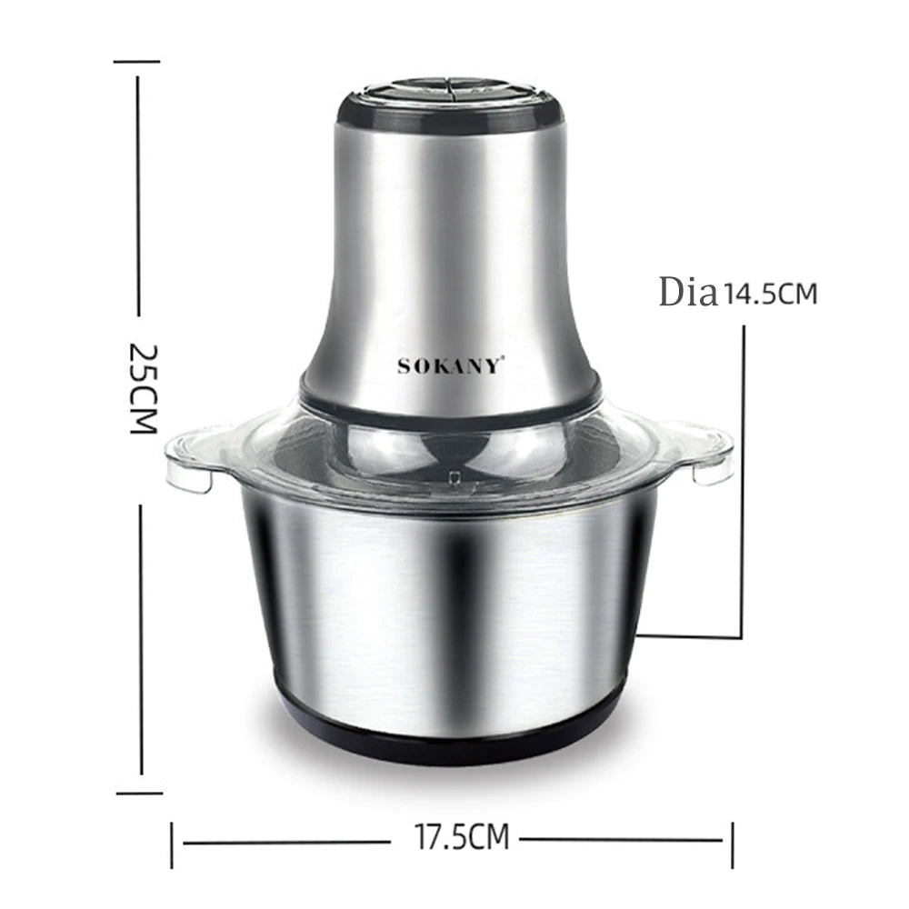 800W 3L Electric Meat Grinder Multifunction Food Processor Stainless Steel Kitchen Grinder Vegetable Chopper Slicer Machine Home.
