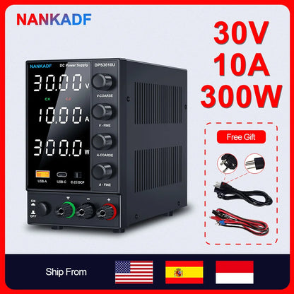 NANKADF Lab Bench Power Supply 30V 10A Switching Power Supply Unit 30V 5A  Adjustable Source 60V 5A Voltage Stabilizer 120V 3A