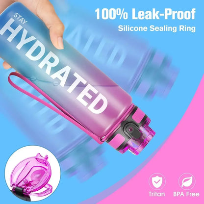 32oz Water Bottle Motivational Sport Water Bottle Leakproof Drinking Bottles Outdoor Sports Travel Kettle Drinking Water Bottle.