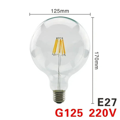 LED Retro Edison Glühbirne E14 E27 AC 220V 2W 4W 6W 8W Vintage Glas lampe C35 G45 A60 St64 G80 G95 G125 LED Filament Licht Wohnkultur.
