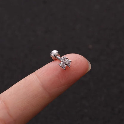 NEW IN 1 Piece Stainless Steel Mini Zircon Stud Earring Women Gold Color Helix Ear Studs Tragus Cartilage Piercing Jewelry