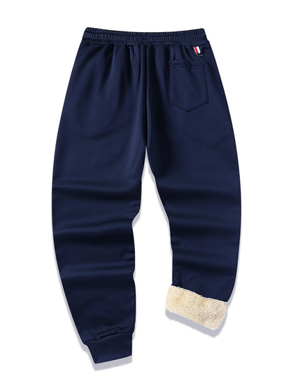 Men's Thicken Fleece Thermal Long Pants Winter Lambswool Warm Trousers Casual Jogging Drawstring Pants Male Sweatpants.