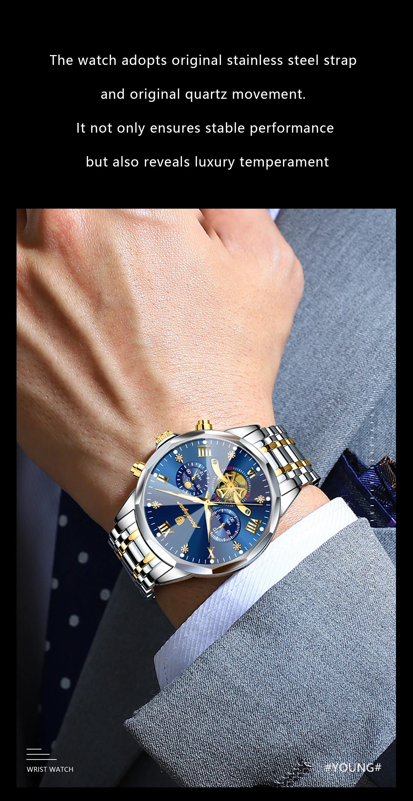 POEDAGAR Luxury Men Watch Top Original Waterproof Luminous Chronograph Man Wristwatch Stainless Steel Quartz Men's Watches Reloj.