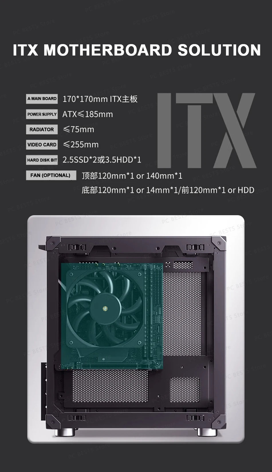 Jonsbo C6-ITX Handle Case MATX ITX MESH Boards Type-c ATX Power Supply Desktop Game Office Small Cooling Computer C6 Chassis.