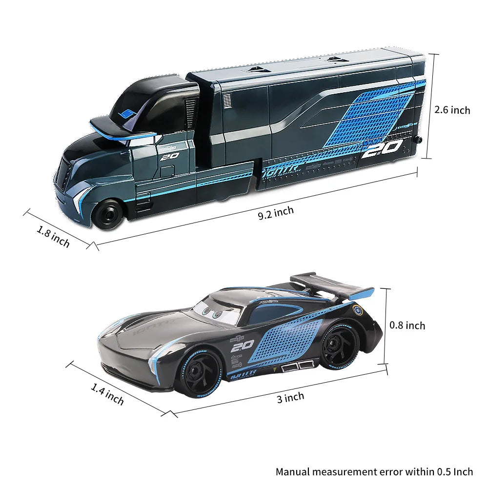 Disney Pixar Cars 2 3 Lightning McQueen Mack Uncle Jackson Storm Car Truck 1:55 Diecast Vehicle Metal Toys Gift for Children.