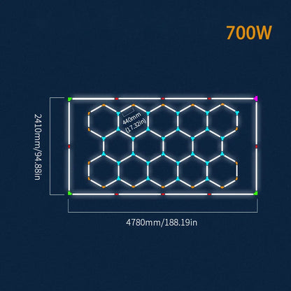 LED Honeycomb Lamp Barbershop Light Hexagon Lights Lamp AC85-265V Led Tube Ceiling Lighting For Car Detailing Workshop
