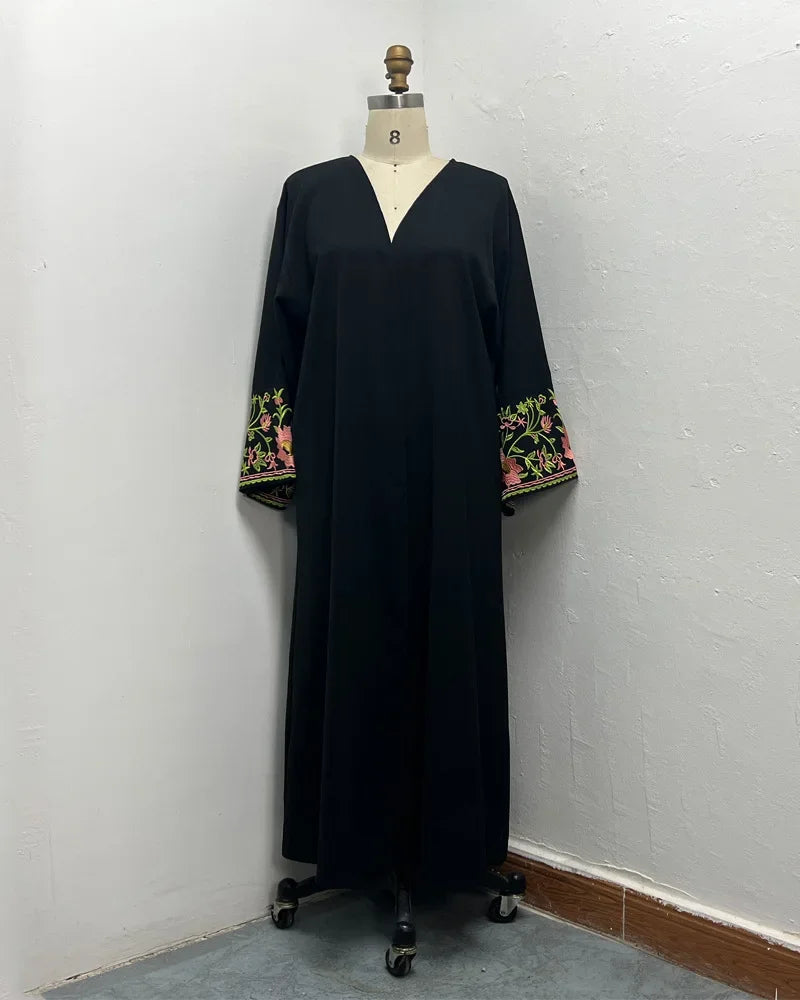 Eid Frauen Muslimischen Abaya Kleid Stickerei Strickjacke Kaftan Party Jalabiya Ramadan Lange Abayas Vestidos Largos Arabischen Lange Robe.