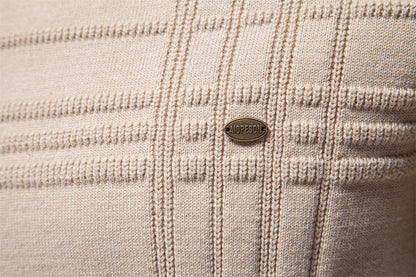 AIOPESON Mens Crewneck Pullover Sweater Knitted Cotton Stripped Quality Autumn Winter Warm Sweaters for Men.