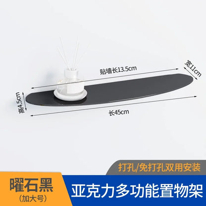 Bathroom Living Room Display Seamless Punch-free Fashion Decoration Color Acrylic Semi-circular Shelf Decoration Rack Storage