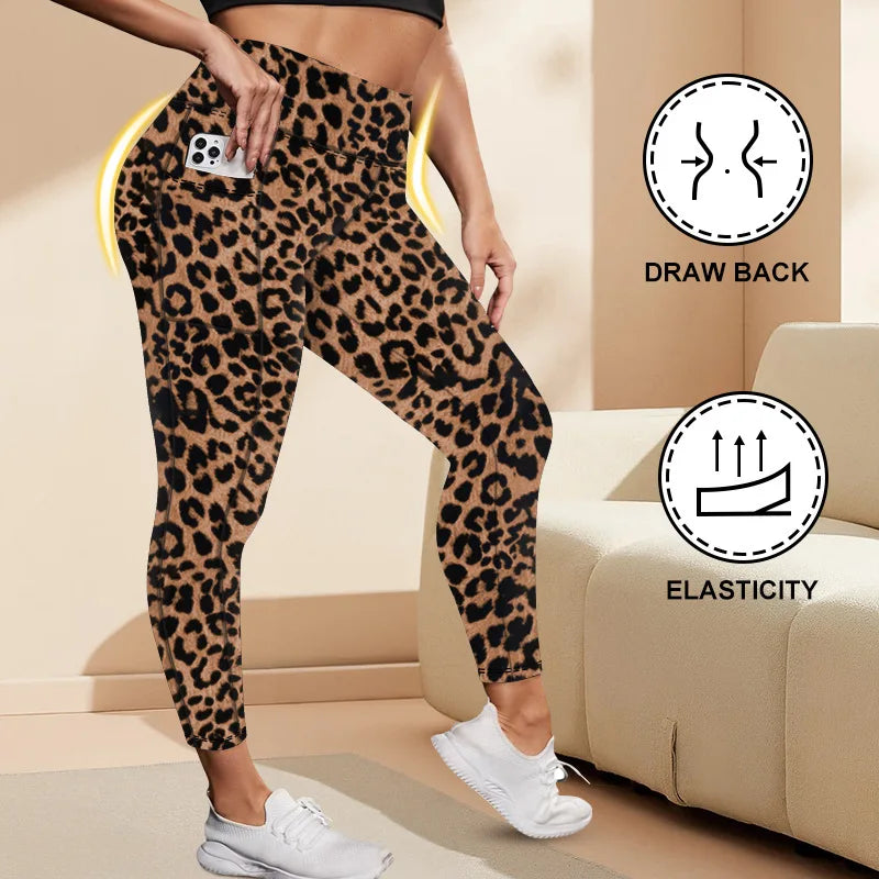 Women's High-Waisted Yoga Pants Plus Size Butt-Lifting Workout Leggings with Pockets Elastic Activewear for Gym & Running