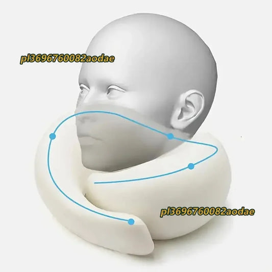 Travel Neck Pillow Memory Foam U-shaped Pillow Snail Style Travel Neck Support Portable Adjustable Soft Noon Break Sleep Pillows.