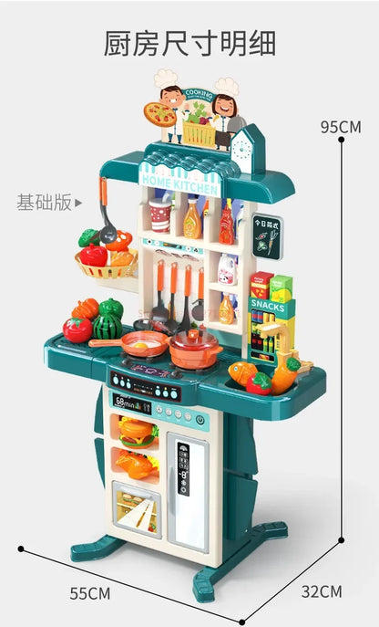 Children's Home Cooking Simulator Kitchen Set Kitchen Girls Cooking Spray Dining Table Toys Christmas Gifts