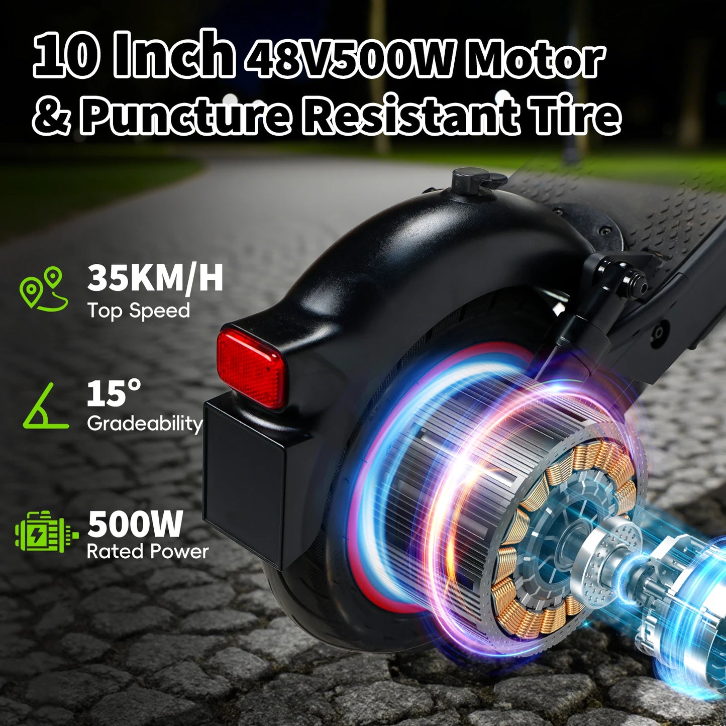 Scooter Electric Scooter Peak 1000W 48V 15.6Ah Li-ion Cell Powerful Foldable Electric Kick Scooter 10" Smart Display Support APP.