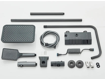 Rozin Black Smart Digital Display Shower Faucet Set Piano Style Rainlfall Bathroom System Grey Digital Mixer Tap Bidet Shower