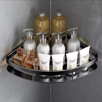 Aluminium Legierung Shampoo Rack Badezimmer Regal Make-Up Lagerung Organizer Dusche Regal Bad Zubehör Kein Bohrer Wand Ecke Regal