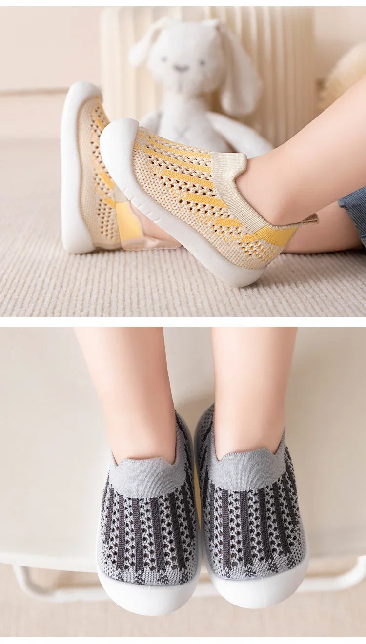 Baby Walking Shoes Summer 2025 New Soft Sole Breathable Mesh Stay-On Anti-Slip Sock Shoes for Infant Boys Girls