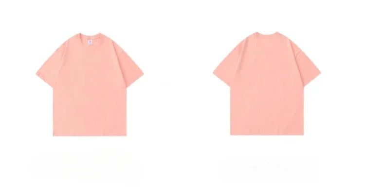 300g Cotton T Shirts Men Short Sleeved Heavyweight  Summer Round Neck Loose Breathable Shirt for Men Women Basic Tee.