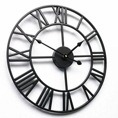 40/47/60/80 cm große 3D-Wanduhr mit römischen Ziffern, Kunst, hohle runde Wandbehang, Vintage-Metalluhr für Wohnzimmer und Zuhause
