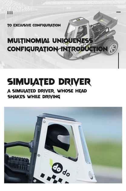 ZWN S810 Three Wheels RC Car With Lights Spray 2.4G Remote Control Electric High Speed Emulation Motorcycles Toys For Kids.