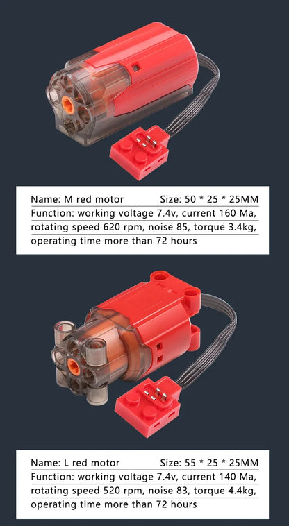 Technical Motor Battery Box Power Functions Parts IR Speed Servo Light Receiver PF APP Remote Control Car Building Blocks Bricks.