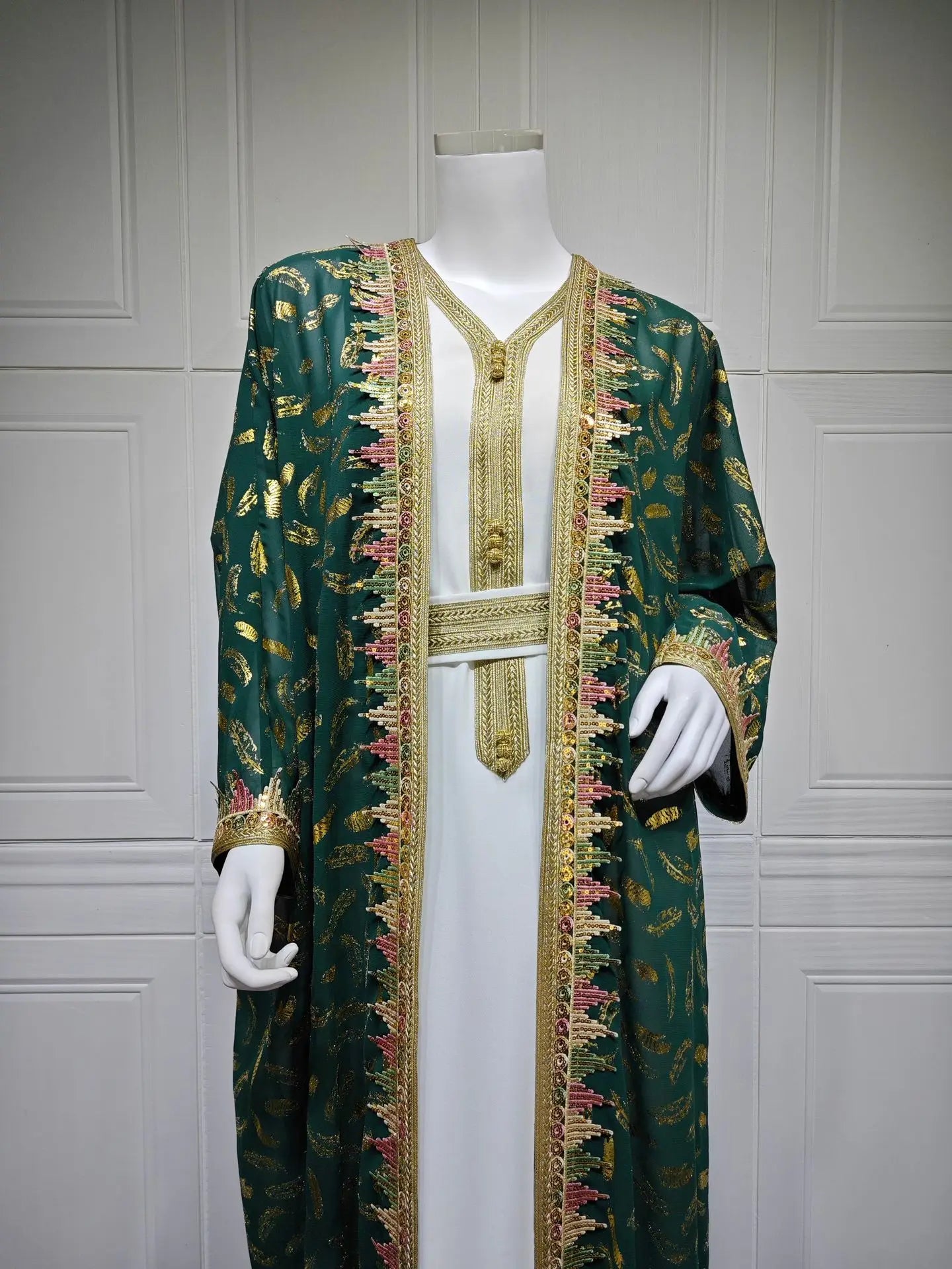 Eid Kimono Jalabiya Muslim Set Women Abaya Dubai Kaftan Morocco Caftan Kebaya Ramadan Dress Djellaba Islam Clothing Ramadan Robe