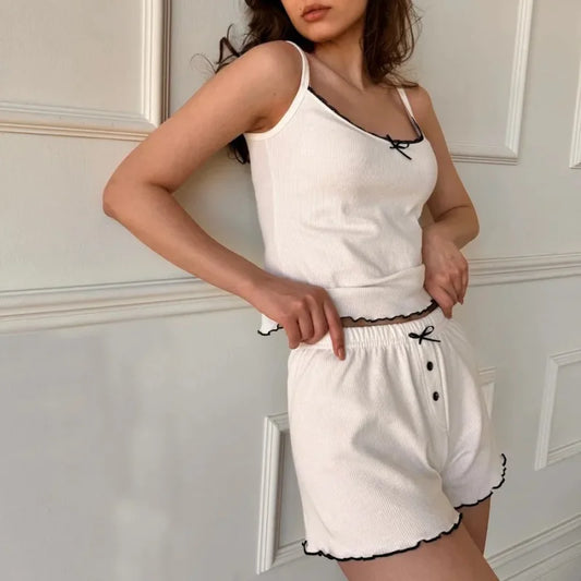 Sommer Neue Frau. Sexy Sling Pyjamas Homewear Anzug Europa und die Vereinigten Staaten Pit Strip Pyjamas Sling Unterhemd Shorts Homewear.