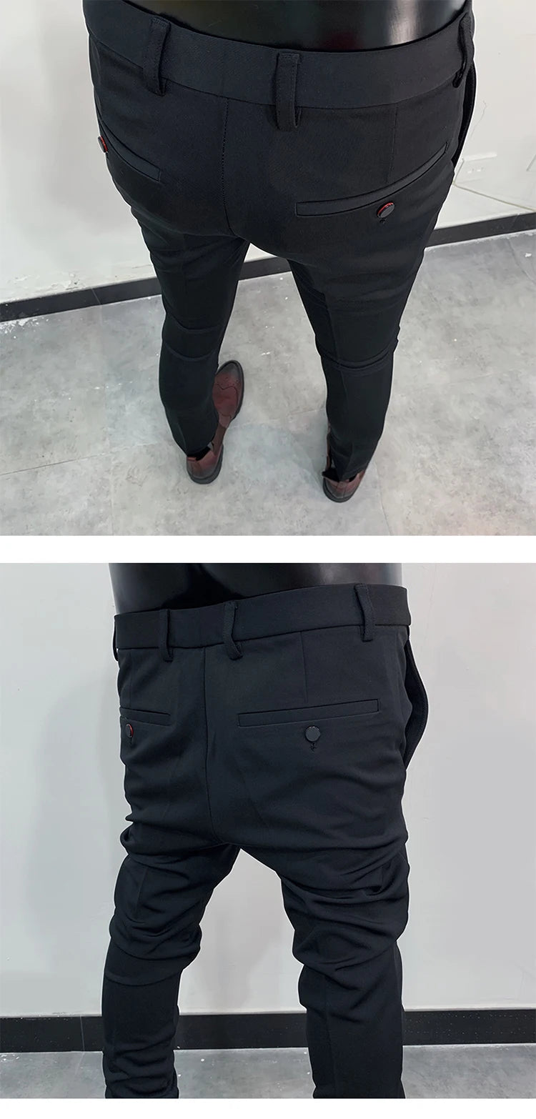 Men Suit Pants Formal Trousers Stretch Slim Pantalone Hombre Calça Masculina Solid Color Casual Dress Pants Fashion Men Clothing