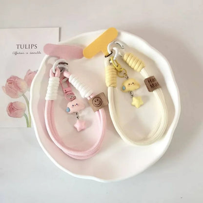 Kawaii Cloud Star Lanyard Short Wrist Strap Cute Phone Accessory for Mobile Camera.