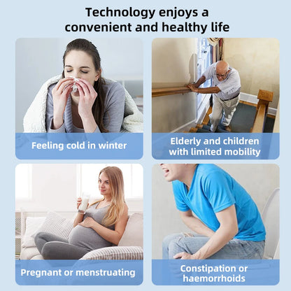 Intelligenter Bidet-Toilettensitz für Badezimmer, beheizter Sitz, langsames Schließen, warmer Trockner, hinten vorne, waschbar, warmes Wasser, Fernbedienung, Nachtlicht