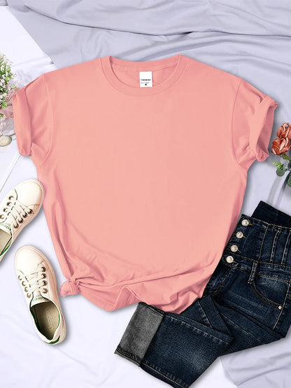 Solid Color Women T Shirts Comfortable Summer Tee Shirt All-Match Multicolor Streetwear Loose Hip Hop Short Sleeve For Female