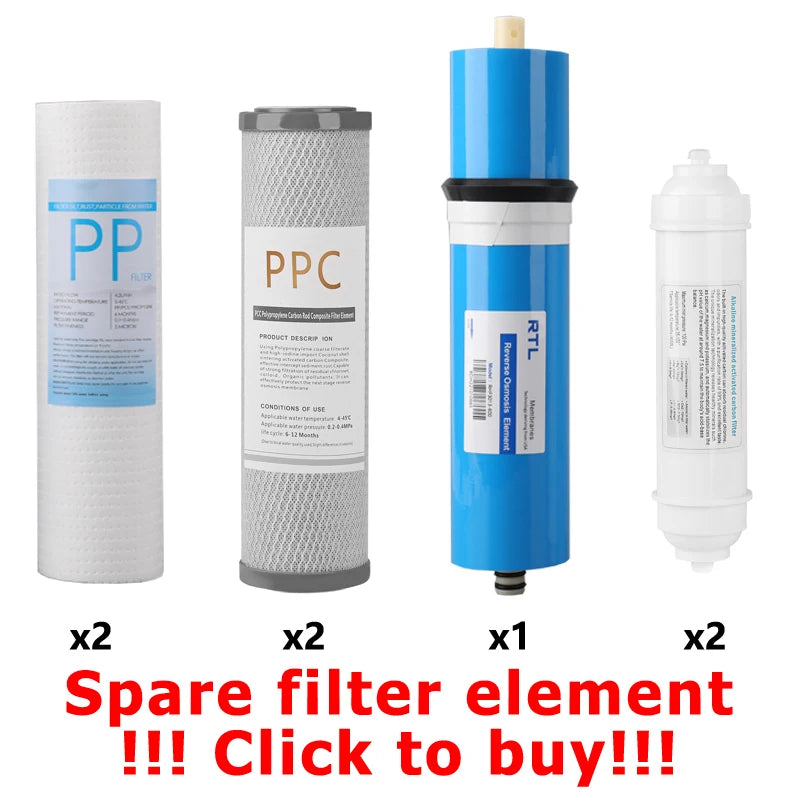 OSWNKW Reverse Osmosis Water Filtration System - 600GPD High Flow, Tankless, Reduced TDS, Compact, 1:2 Drain Ratio, Mineralized.