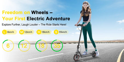 AOVOPRO LP10 500W Electric Scooter 42V 10.5Ah 35KM/H 35KM Long Range 10 Inch with Shock Absorption Smart Foldable EScooter.