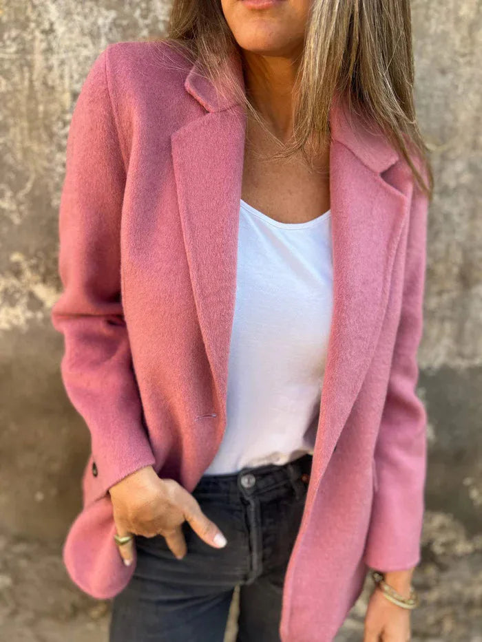 2025 neue Mode Herbst und Winter frauen Mäntel und Jacken Casual Button-Down Einfarbig Wolle Blazer frauen Kleidung.