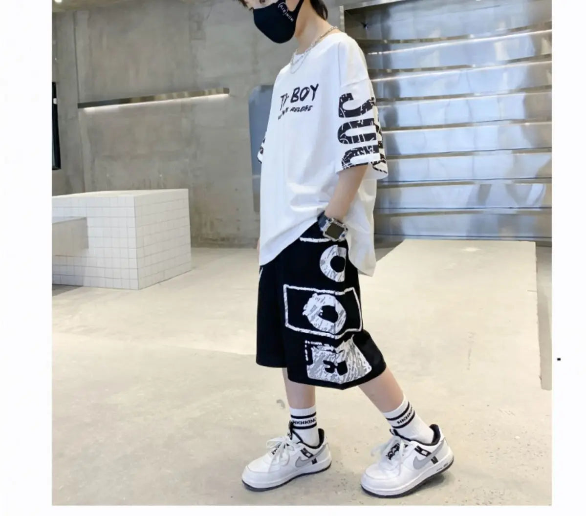 Boys Summer Trendy Casual Sports 2pcs T-shirts+Pants Suits 3-14 Years Teenage Boys Hip Hop Style Fashion Outfits Clothes Sets.