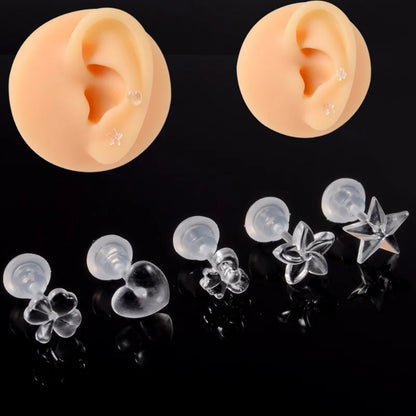 2/100Pcs Mini Resin Ear Studs for Women Anti-allergy Prevent Allergy Transparent Girls Invisible Cute Earring Piercing Jewelry.