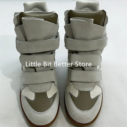 Autumn Winter Luxury Brand Design Women Ankle Boots Fashion Height Increasing Casual Shoes Leather Women Motorcycle Boots 2026.